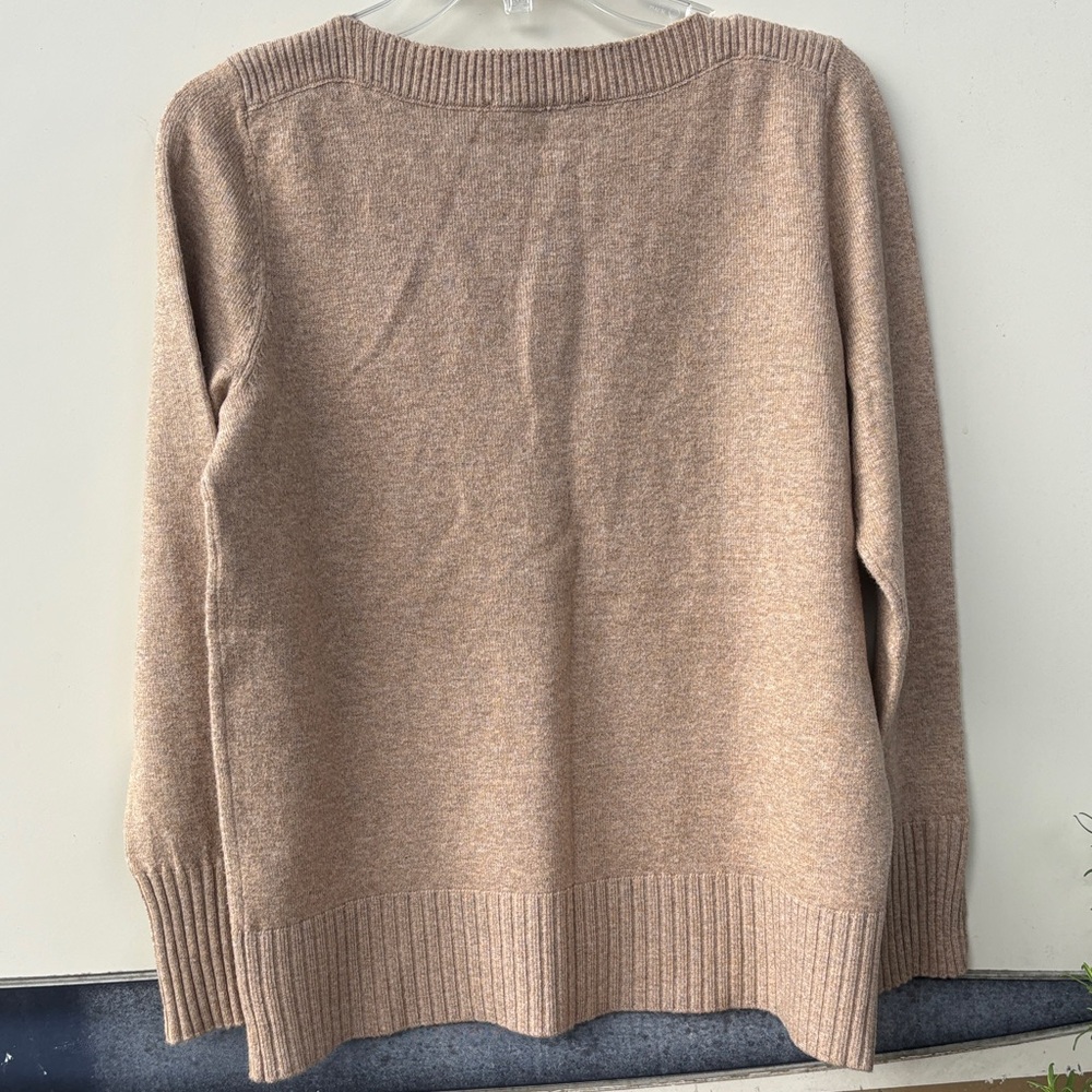 LOFT Women's Camel Crew Neck Sweater - Picture 3 of 6
